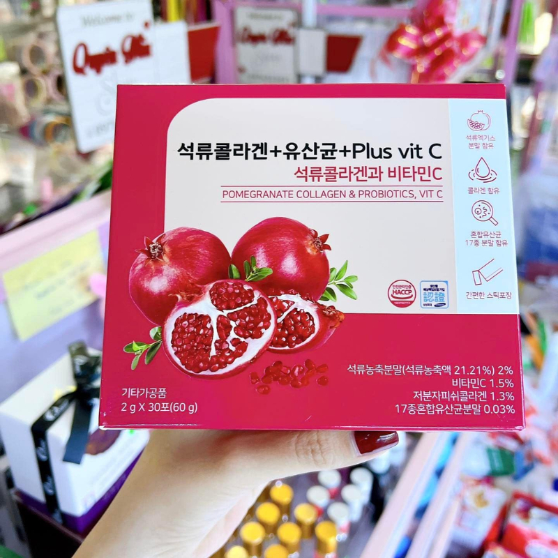 Bột Collagen Uống Lựu Đỏ Bio Cell Hàn Quốc, giảm mỡ, thừa cân, làm đẹp da