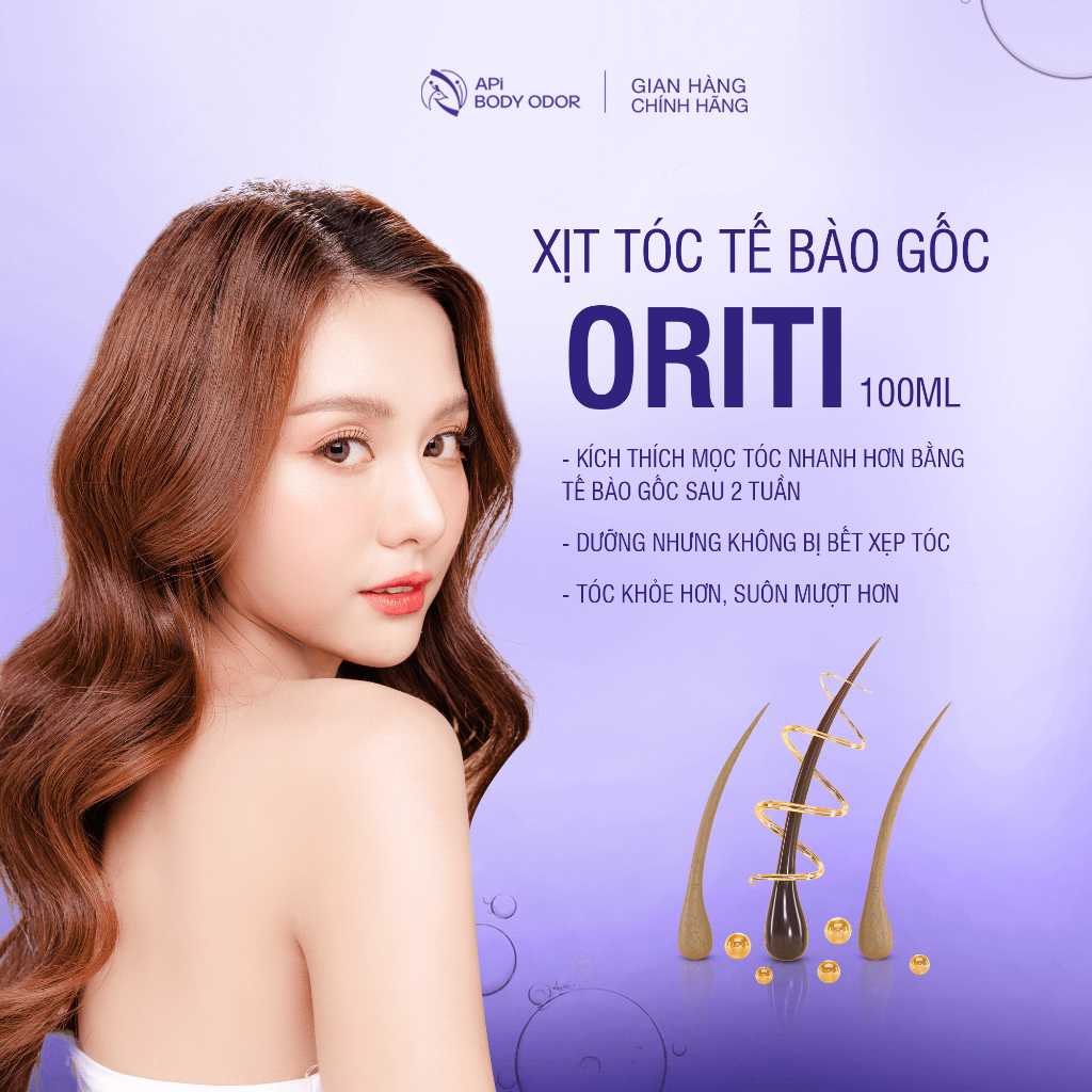 Xịt mọc tóc ORITI , kích mọc tóc tế bào gốc cam 100ml ngăn rụng tóc thảo mộc Mee Natural