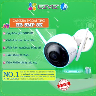  Camera wifi ngoài trời Ezviz H3 5MP 3MP 3K chính hãng, đàm thoại, màu ban đêm