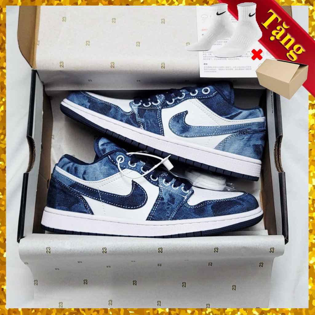 Giày Jordan JD 1 Low Thấp Cổ Vải Bò