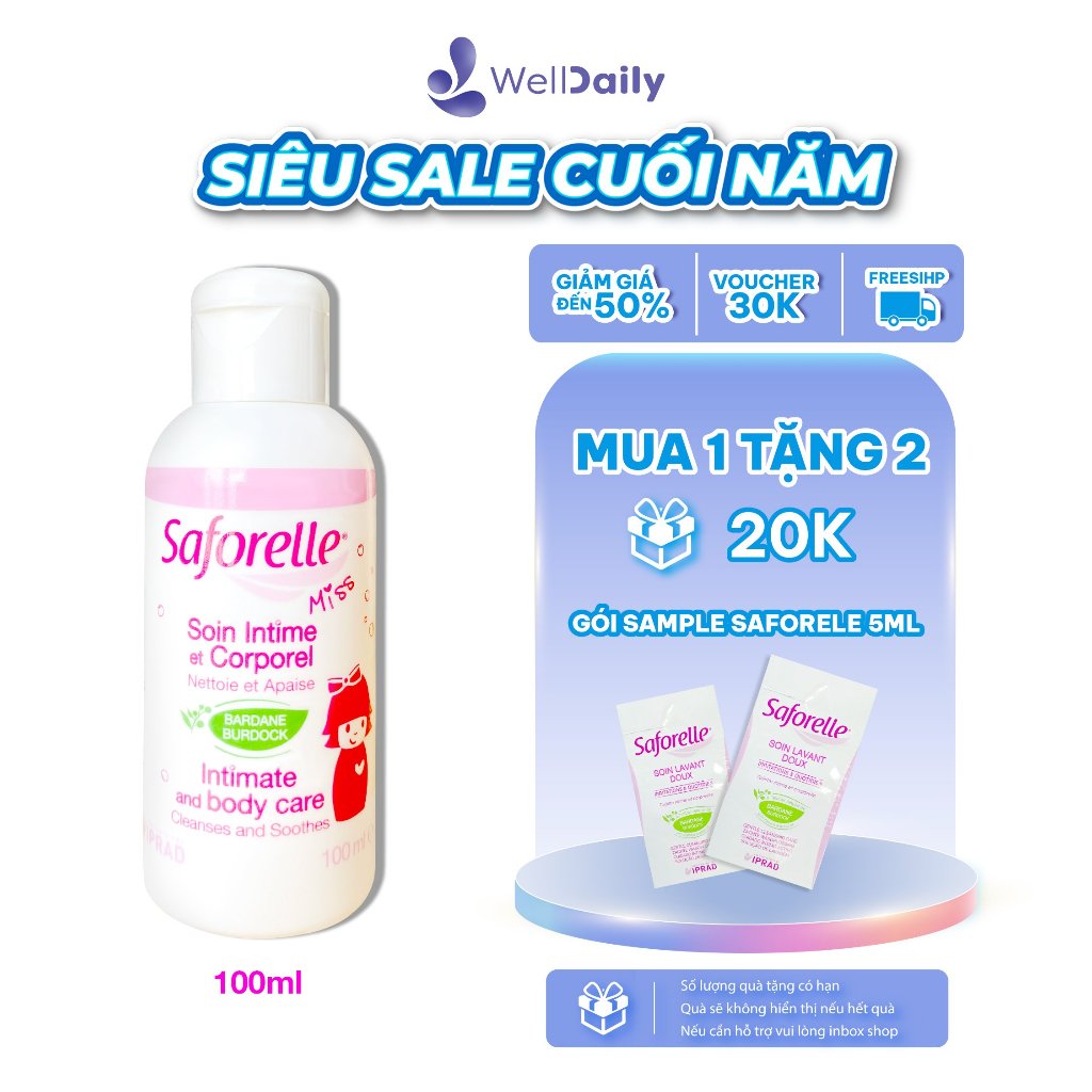 Dung Dịch Vệ Sinh Dành Cho Bé Gái Saforelle Miss Dung Tích 100Ml
