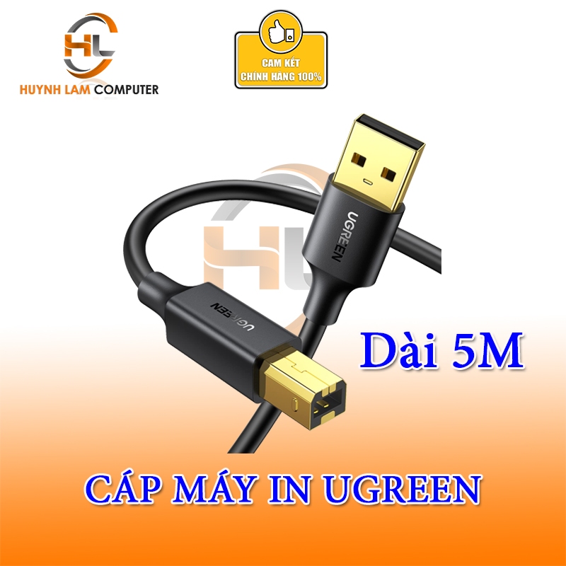 Cáp máy in 5m Ugreen 10352 | Đầu mạ vàng, chống nhiễu