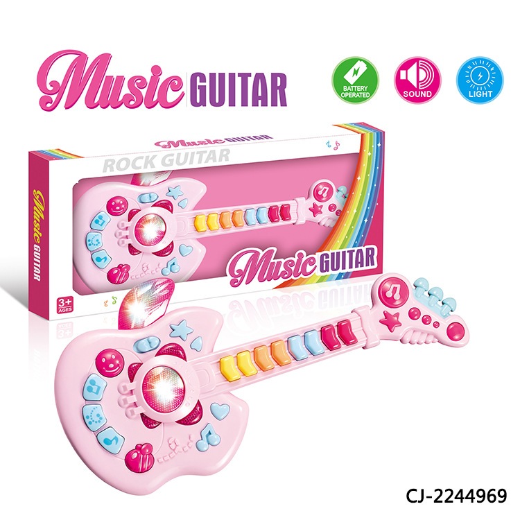 Đồ chơi đàn ghi ta điện tử có nhạc cho bé - phím đàn và nút âm thanh sống động phong cách rock girl