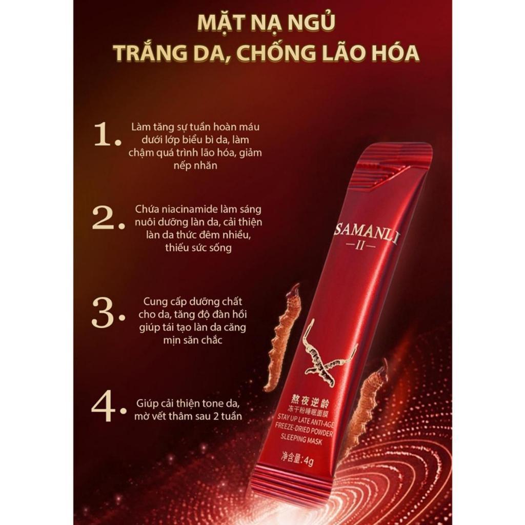 Mặt Nạ Ngủ Đông Trùng Hạ Thảo Cấp Ẩm Hộp 20 Gói Mặt Nạ Ngủ Trắng Da Chống Lão Hóa Da