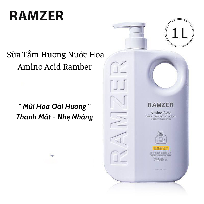 Sữa tắm Truyền Trắng Hương Nước hoa 2in1 Ramzer Hương Thơm Thanh Mát - Ngọt Ngào Làm Sạch Da, Giúp Da Dưỡng Ẩm Mềm Mịn