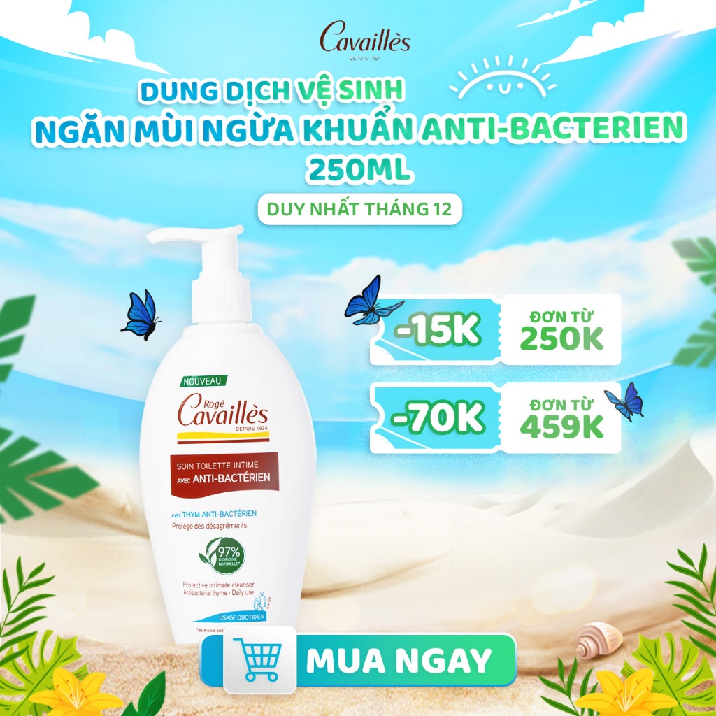Dung Dịch Vệ Sinh Phụ Nữ Ngăn Mùi Ngừa Khuẩn Anti-Bacterien Rogé Cavaillès 250ml