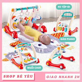 Thảm nhạc kiêm xe tập đi 🌸 𝑭𝒓𝒆𝒆𝒔𝒉𝒊𝒑 🌸 Thảm nhạc cho bé nằm chơi cao cấp kiêm xe đẩy tập đi mẫu cánh cụt đỏ