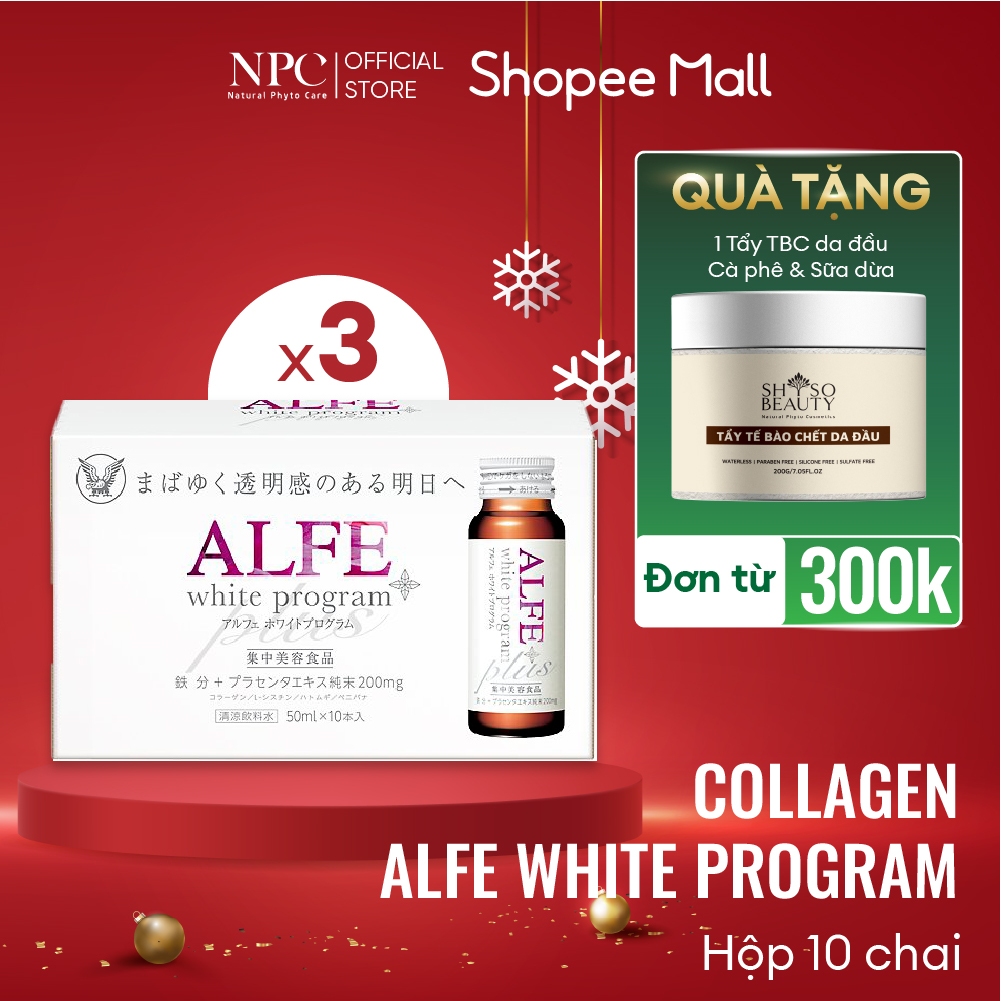 COMBO 30 chai Collagen nội địa Nhật Bản Alfe White Pro 50ml/chai - Placenta tinh khiết 200mg dưỡng trắng, làm mịn da