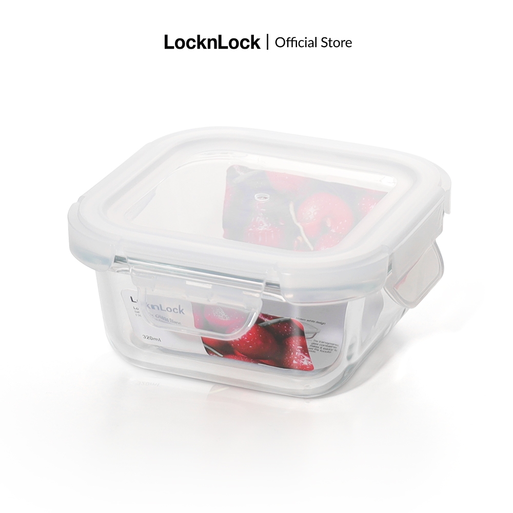 [quà tặng VHL] Hộp đựng thực phẩm thủy tinh Lock&Lock Blanc glass food container 320ml LLG1104
