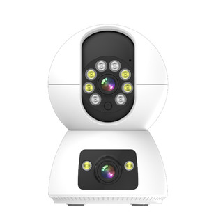 Camera tuya smart hai mắt quan sát ống kính kép xoay 360
