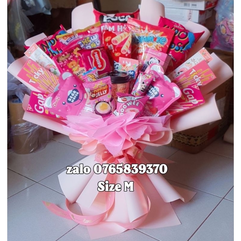 Bó hoa bánh kẹo, quà sinh nhật cho nữ ,cho nam, quà trung thu