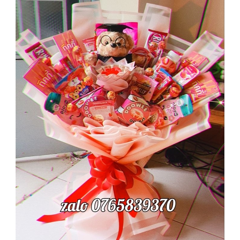 Bó hoa bánh kẹo, quà sinh nhật cho nữ ,cho nam, quà trung thu