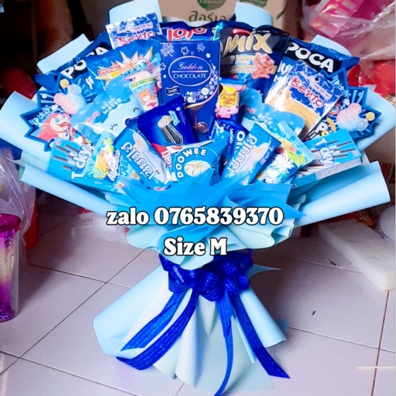 Bó hoa bánh kẹo, quà sinh nhật cho nữ ,cho nam, quà trung thu