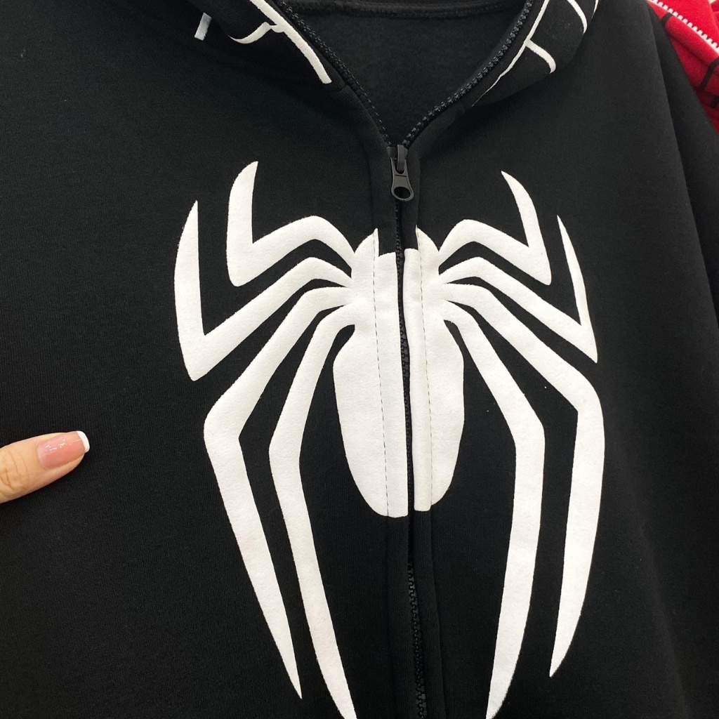 Áo Hoodie Spiderman Bản VENOM - Áo khoác Hoodie nỉ có mũ khóa zip chất dày dặn ấm form rộng HOT TREND 2023