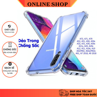Ốp Lưng Dẻo Trong Chống Sốc Samsung A01, A10, A10s, A20s, A20/A30, A30s/A50/A50s, A51, A70, A71, A7 2018, A9 2018