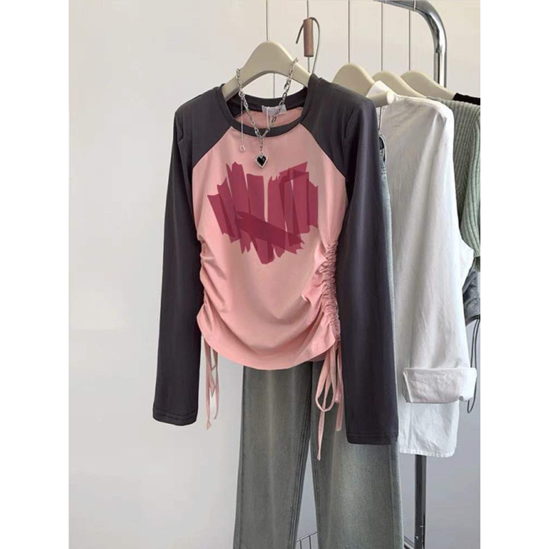 Áo tim tay đen cotton phong cách cho bé gái