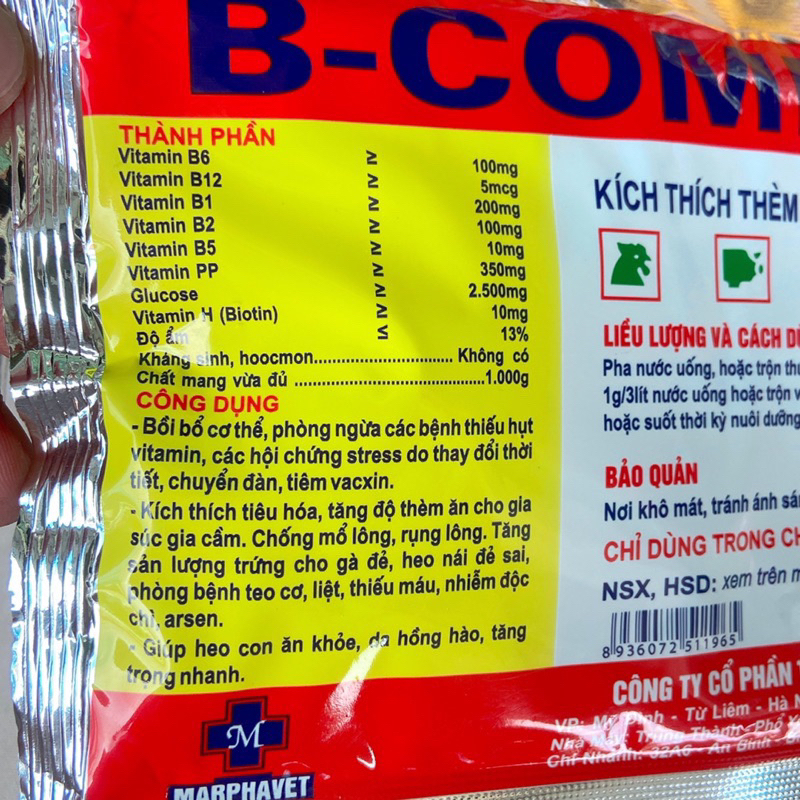 Bcomplex kích thích ăn nhiều, ngủ nhiều gói 100gram