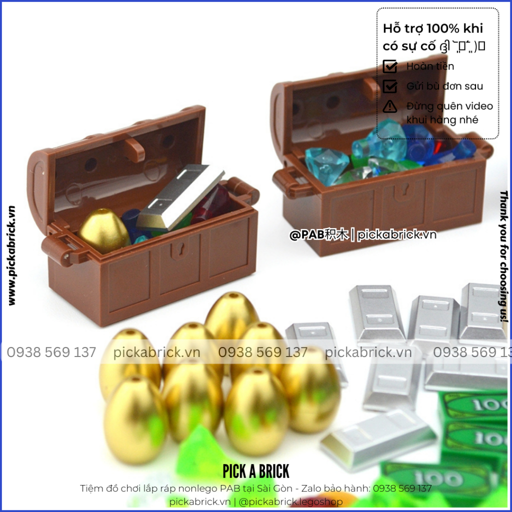 Rương kho báu, hòm kim cương, vàng bạc - Đồ chơi lắp ráp mô hình phụ kiện Minifigures phụ kiện MOC