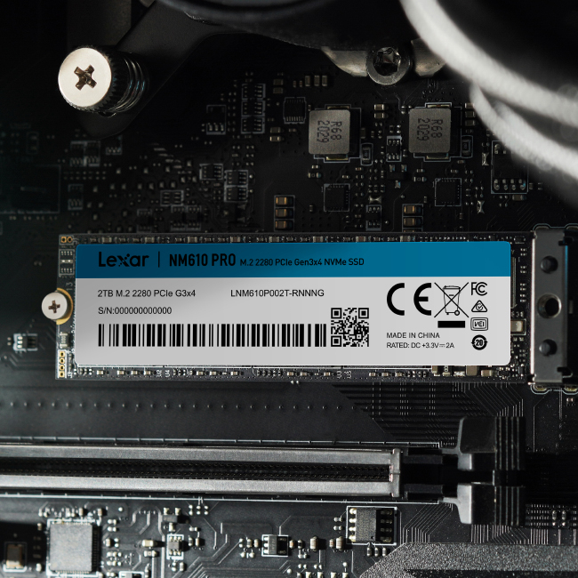 Ổ cứng SSD Lexar NM610 PRO M.2 2280 Gen3x4 NVMe 500GB/ 1TB/ 2TB, Tốc độ đọc 3300Mb/s, Bảo hành chính hãng 3 năm
