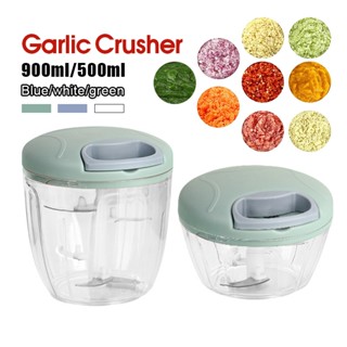 Máy nghiền tỏi thiết kế dây kéo gia dụng cầm tay, dụng cụ xay tỏi, ớt dây rút tiện lợi, Máy xay tỏi ớt 500ml, 900ml
