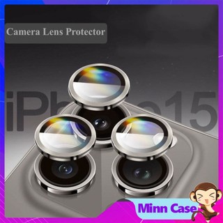 Bộ Lens kính viền hợp kim bảo vệ Camera cho 15promax 15 pro 15 plus 15 pro max MinnCase