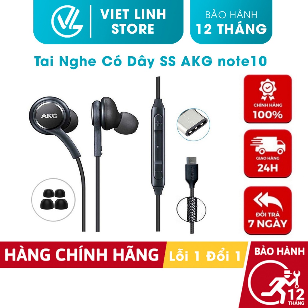 Tai Nghe Có Dây AKG Note10 Chân Cắm TYPE-C Đi Kèm Có Núm Phụ Bảo Hành 12 Tháng - Việt Linh Store