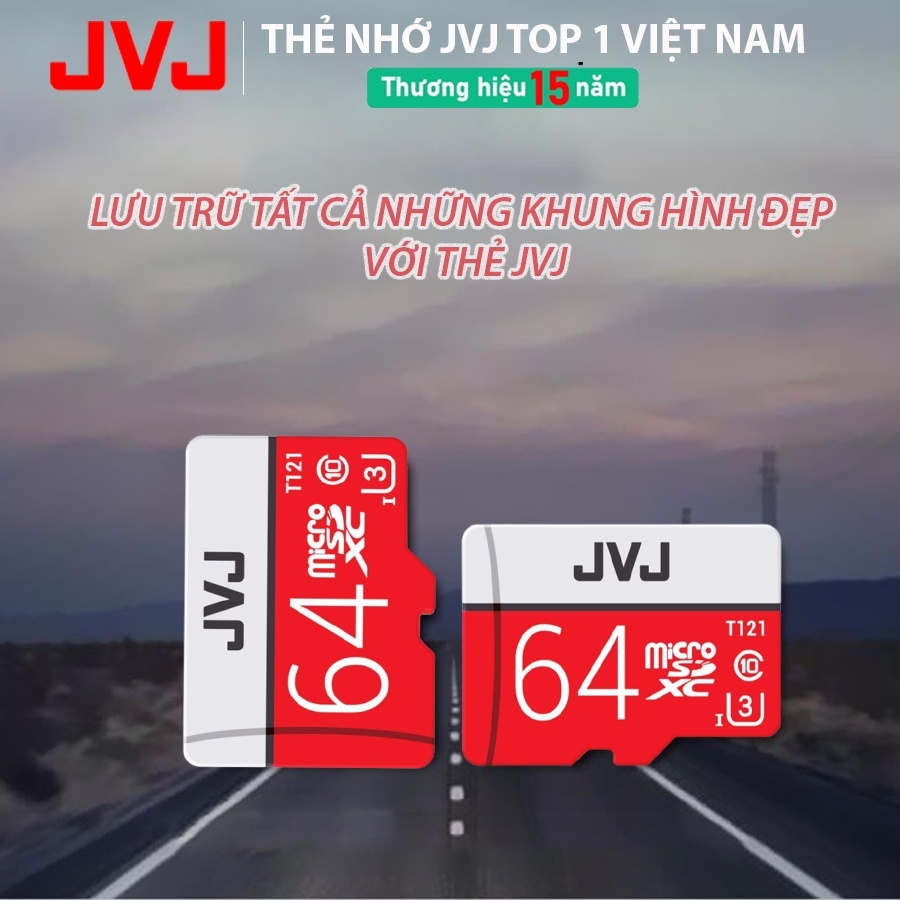 Thẻ nhớ 256Gb /128Gb /64Gb /32Gb JVJ Pro U3 Class 10–thẻ nhớ chuyên dụng cho CAMERA,Điện thoại,Máy ảnh bảo hành 5 năm