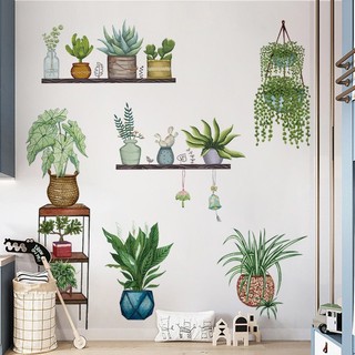 Tranh decal dán tường trang trí decor phòng ngủ KỆ CÂY DECOR - Decal dán tường phòng khách️