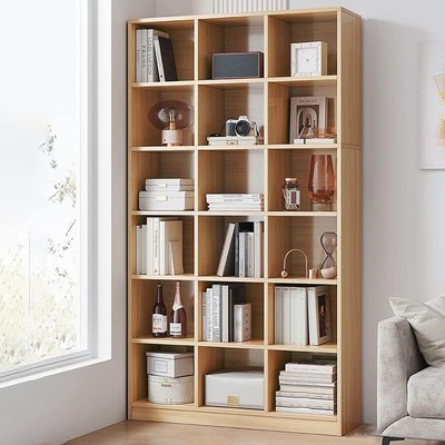 [Giao lắp tại TP.HCM] Tủ Sách Gỗ 18 Ô Có Hậu Dài 90cm Màu Oak, Walnut Thương Hiệu SIB Decor KSG103
