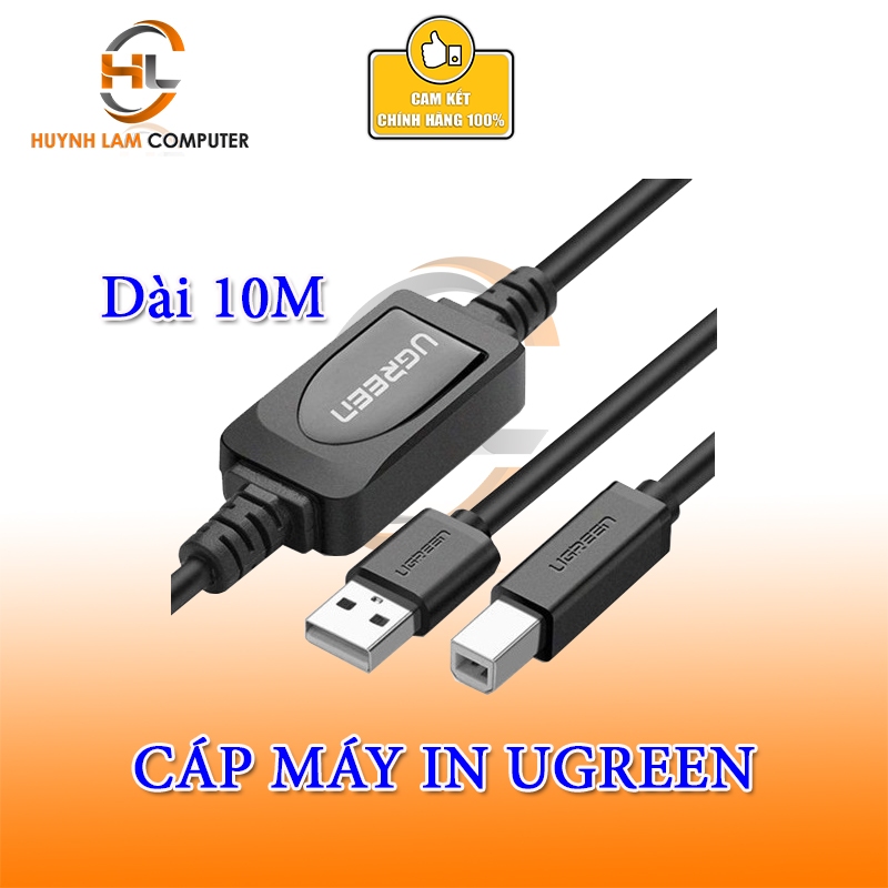 Cáp máy in 10m Ugreen 10374 | Có chip chống nhiễu