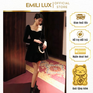 Váy cúp ngực Emili vải nhung đính đá dáng kiểu xinh 
