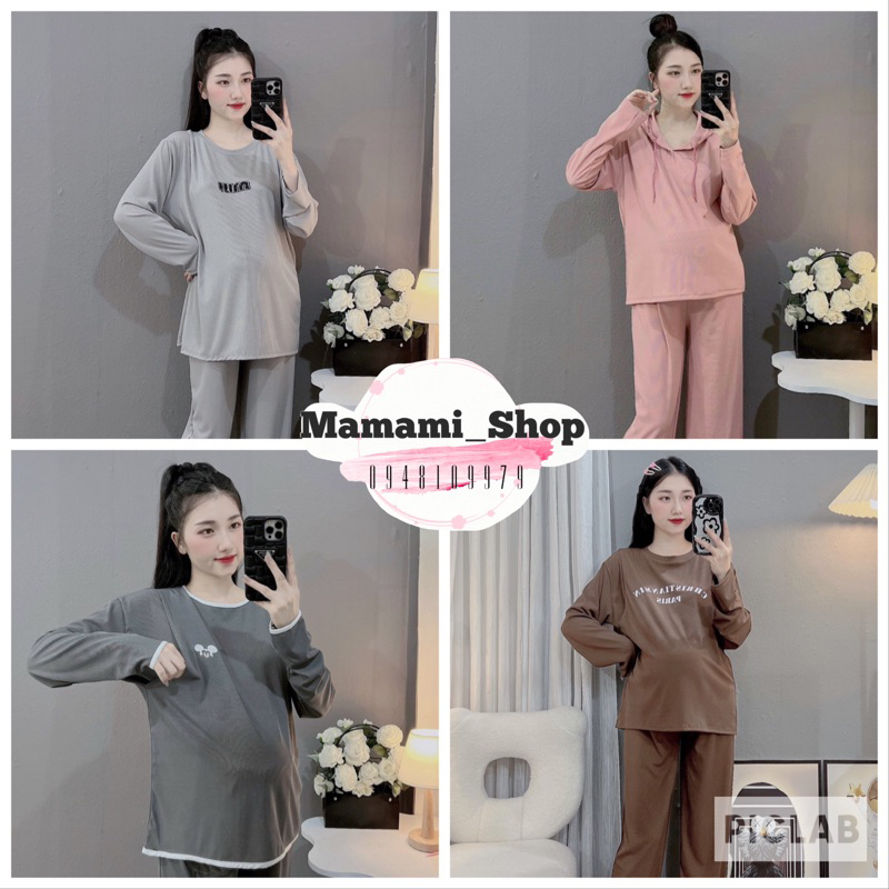 Bộ Đồ Bầu Thun Tăm Mặc Nhà Siêu Yêu