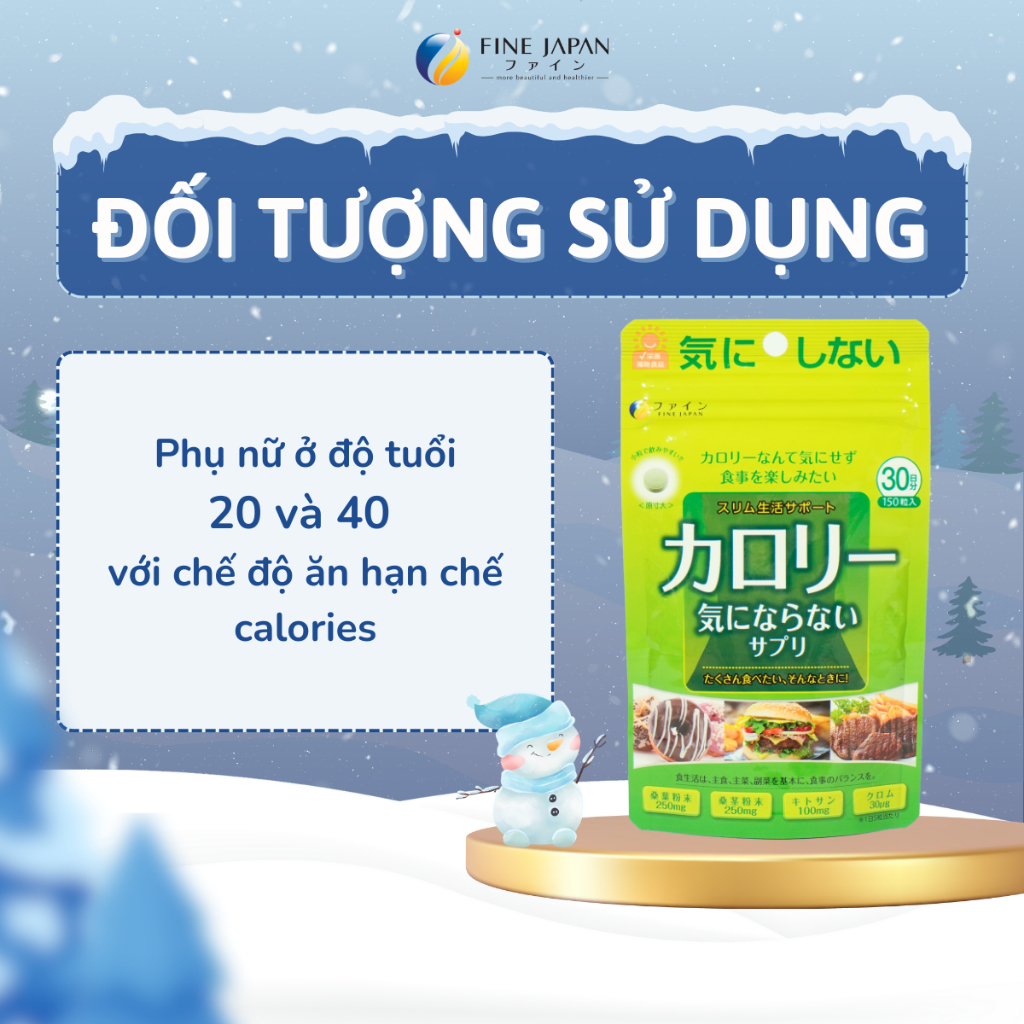Viên Uống chống hấp thụ Calories Cao Cấp Fine Japan Gói 150 Viên