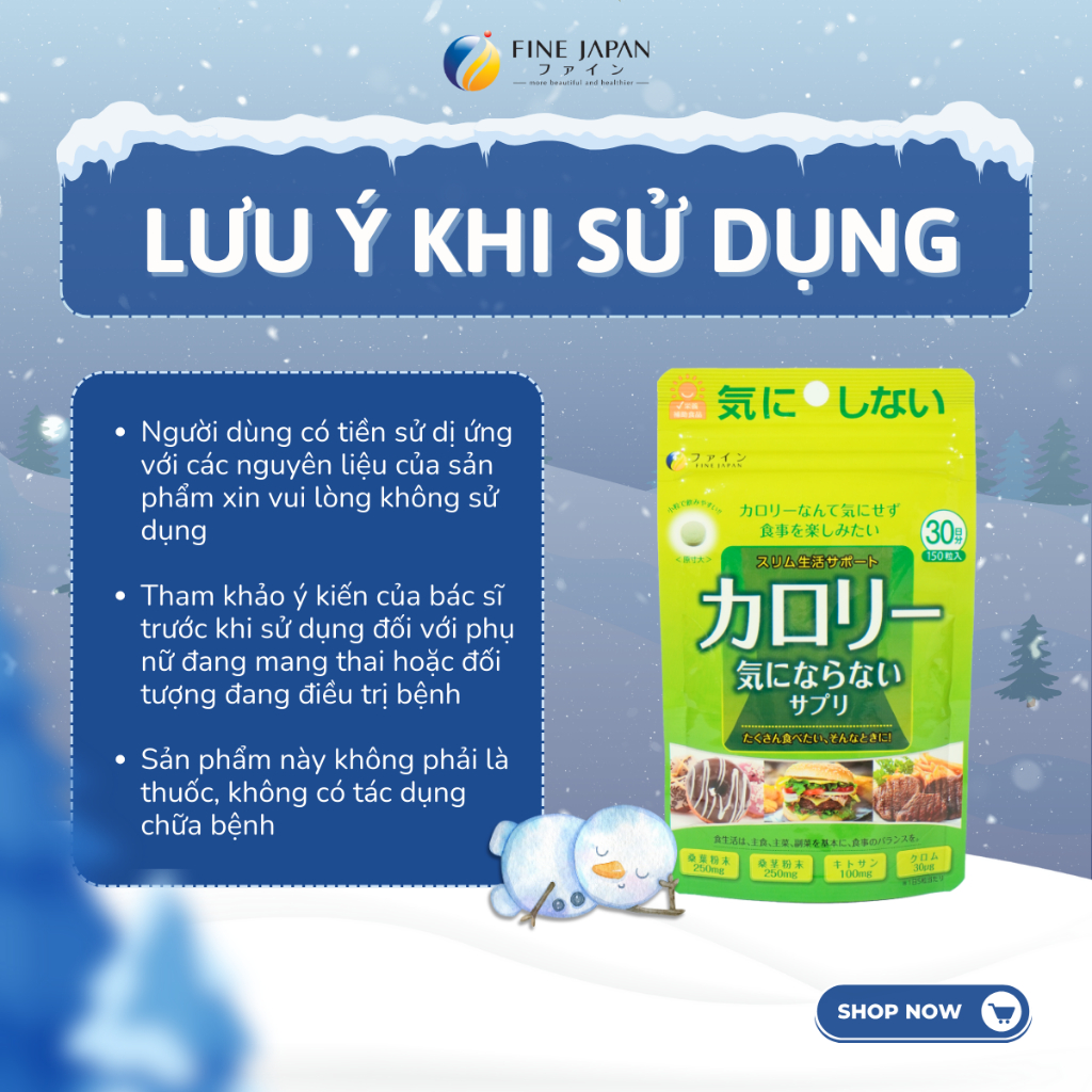 Viên Uống chống hấp thụ Calories Cao Cấp Fine Japan Gói 150 Viên