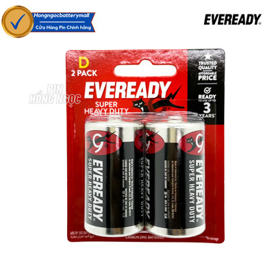 Vỉ 2 Viên Pin Đại 1,5V Eveready Super Heavy Duty 1250 BP2