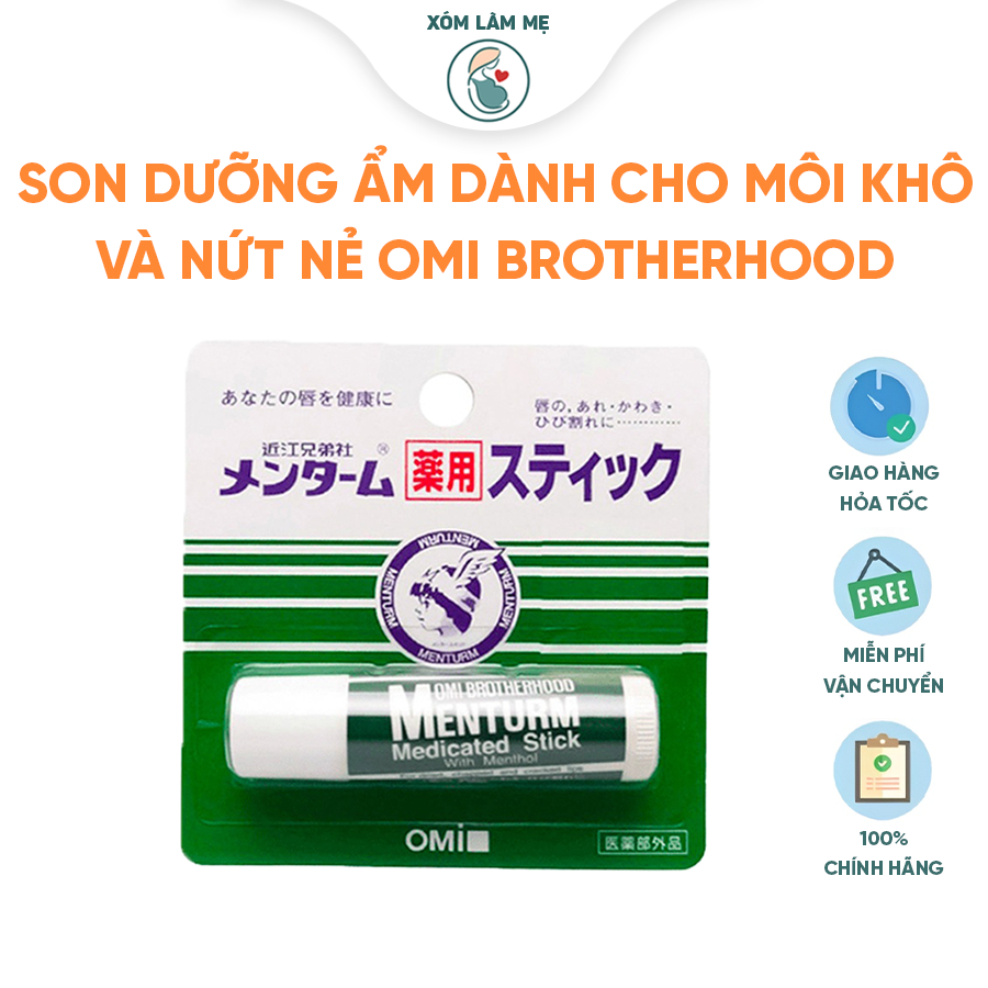 Son Dưỡng Ẩm Omi Brotherhood Hương Bạc Hà Mát Lạnh Dành Cho Môi Khô Và Nứt Nẻ  Hàng Nội Địa Chính Hãng