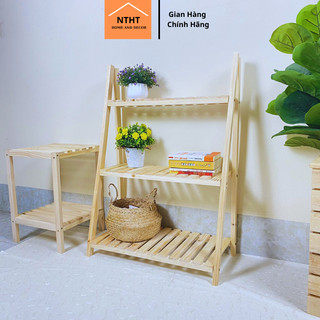 Kệ gỗ đa năng, kệ cây 3 tầng gỗ thông không mối mọt KT D60 x C90 x R28