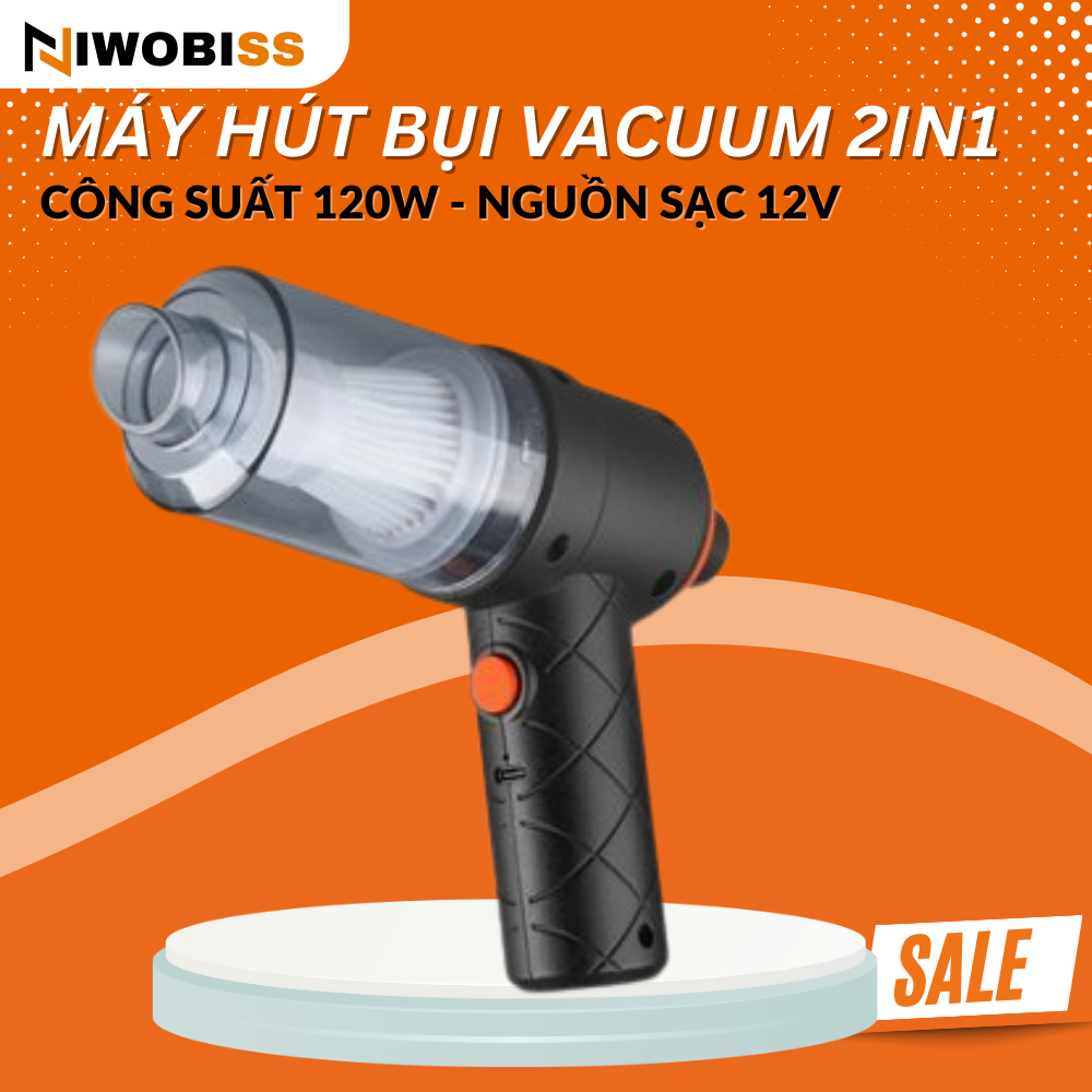 Máy hút bụi cầm tay mini không dây siêu tiện lợi, hút bụi xe ô tô, giường nệm lông chó mèo đa chức năng