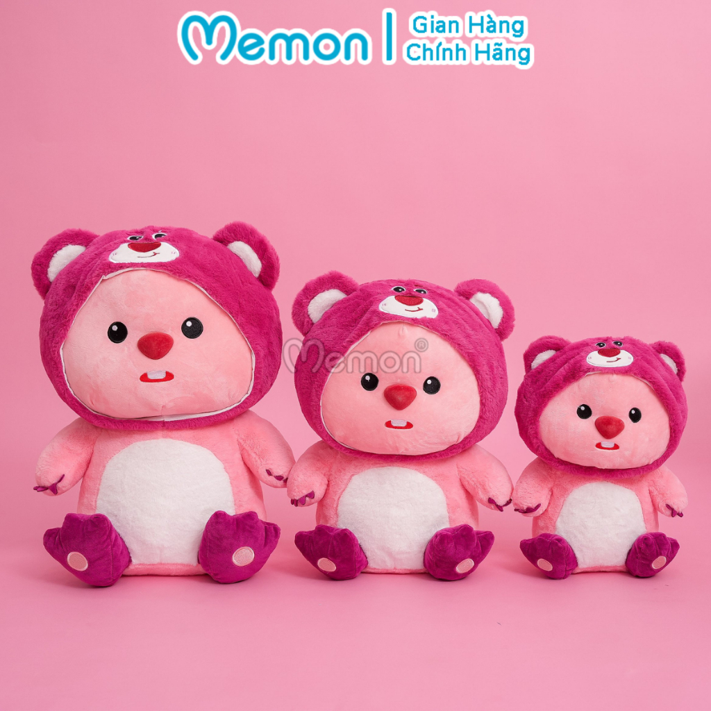 Gấu Bông Hải Ly Loopy Cosplay Lotso Mềm Mịn Đáng Yêu Cao Cấp Memon