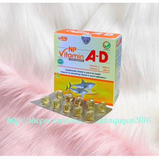 VITAMIN AD -Hộp 100 viên - Sáng mắt đẹp da ,Giúp trẻ chắc xương, phát triển hệ xương khoẻ mạnh, cao lớn.
