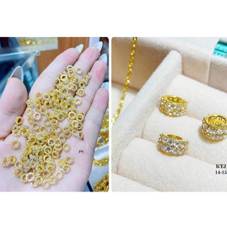 Charm tròn bánh xe đá làm mặt dây chuyền, chặn đá mix vòng, lắc