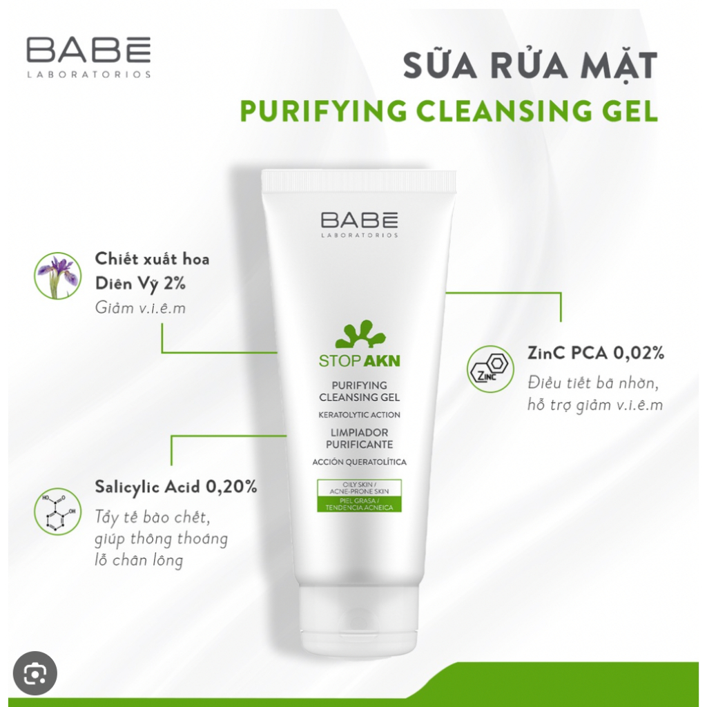 Quà tặng sữa rửa mặt Babe Stop Akn 2ml