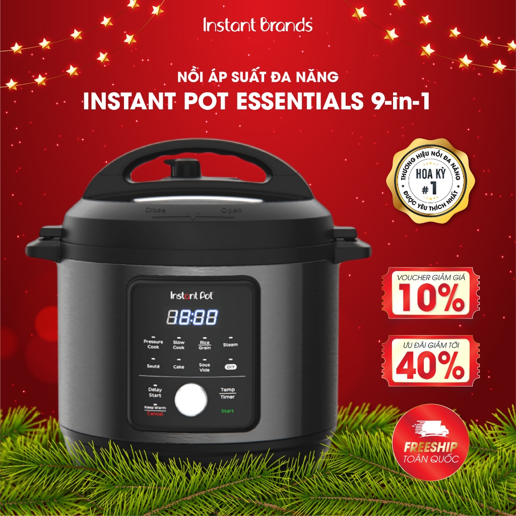Nồi áp suất điện đa năng INSTANT POT ESSENTIAL 60 9in1, dung tích 5.7L, Bảo hành 12 tháng