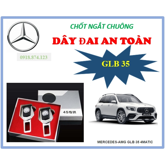 Chốt Cài Dây Đai An Toàn Cho Xe MERCEDES GLB35 chất liệu Cao Cấp Hợp Kim sáng bóng