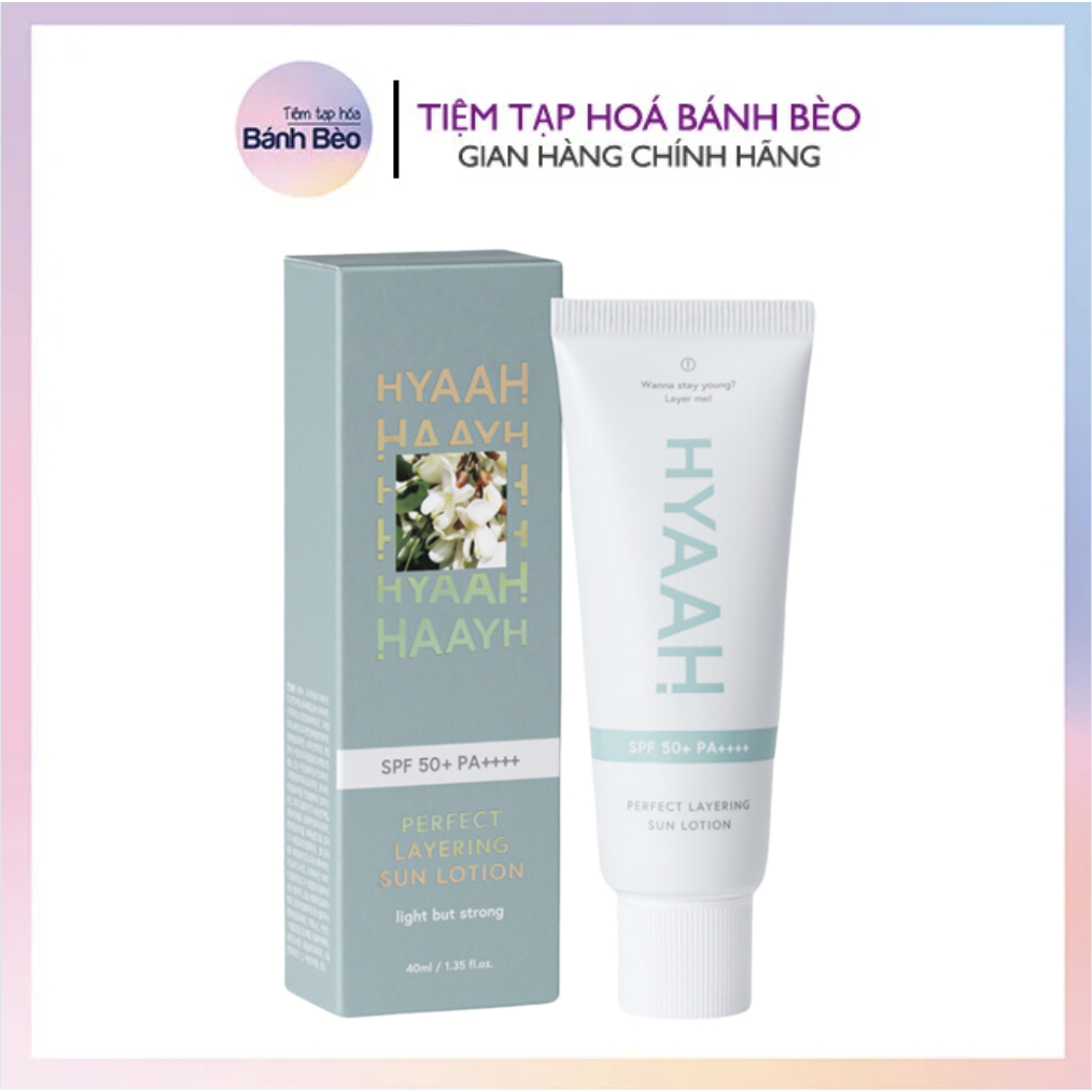 Kem chống nắng mỏng nhẹ HYAAH Perfect Layering Sun Lotion 40ml