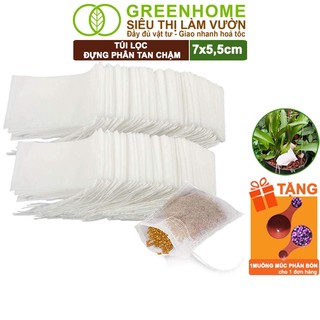 100 Túi Đựng Phân Tan Chậm Greenhome, 5,5x7cm, Treo Phân Bón Hoặc Bỏ Gốc Tiện Lợi, Túi Tự Huỷ