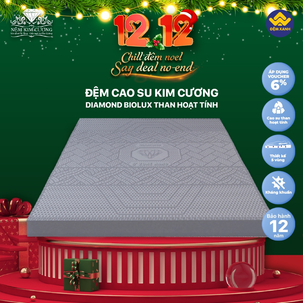 Đệm cao su Kim Cương Diamond Biolux than hoạt tính