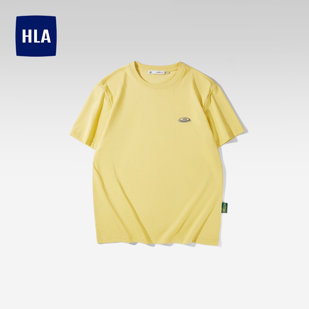 HLA - Áo thun nam ngắn tay năng động mềm mịn thoáng mát Refreshing lime yellow short sleeves T-shirt