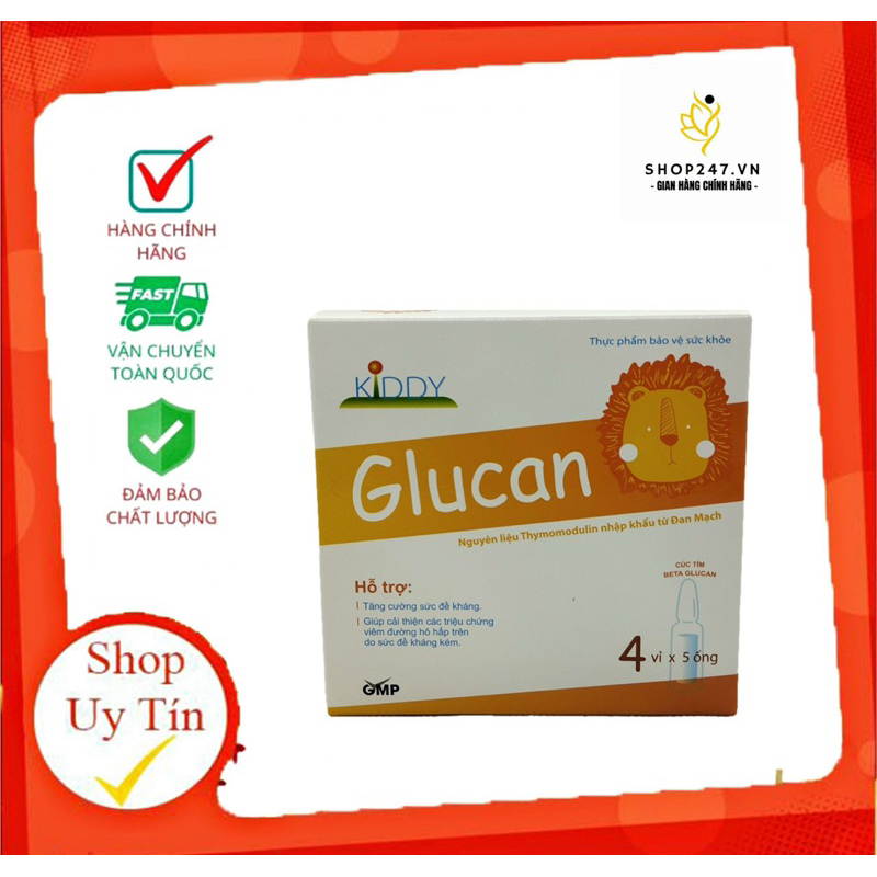 KIDDY GLUCAN ( hộp 20 ống) - HỖ TRỢ TĂNG CƯỜNG SỨC ĐỀ KHÁNG ĐƯỜNG HÔ HẤP TRÊN CHO BÉ