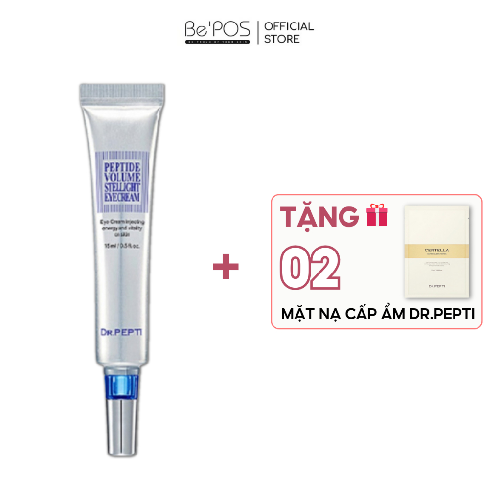 Kem Dưỡng Mắt Dr.Pepti Peptide Volume Stellight Eye Cream Giúp Trẻ Hóa Xóa Mờ Nếp Nhăn Vùng Mắt 15ml KD26